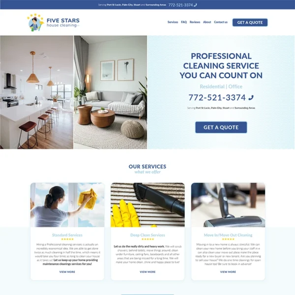 screenshot: Five Stars House Cleaning